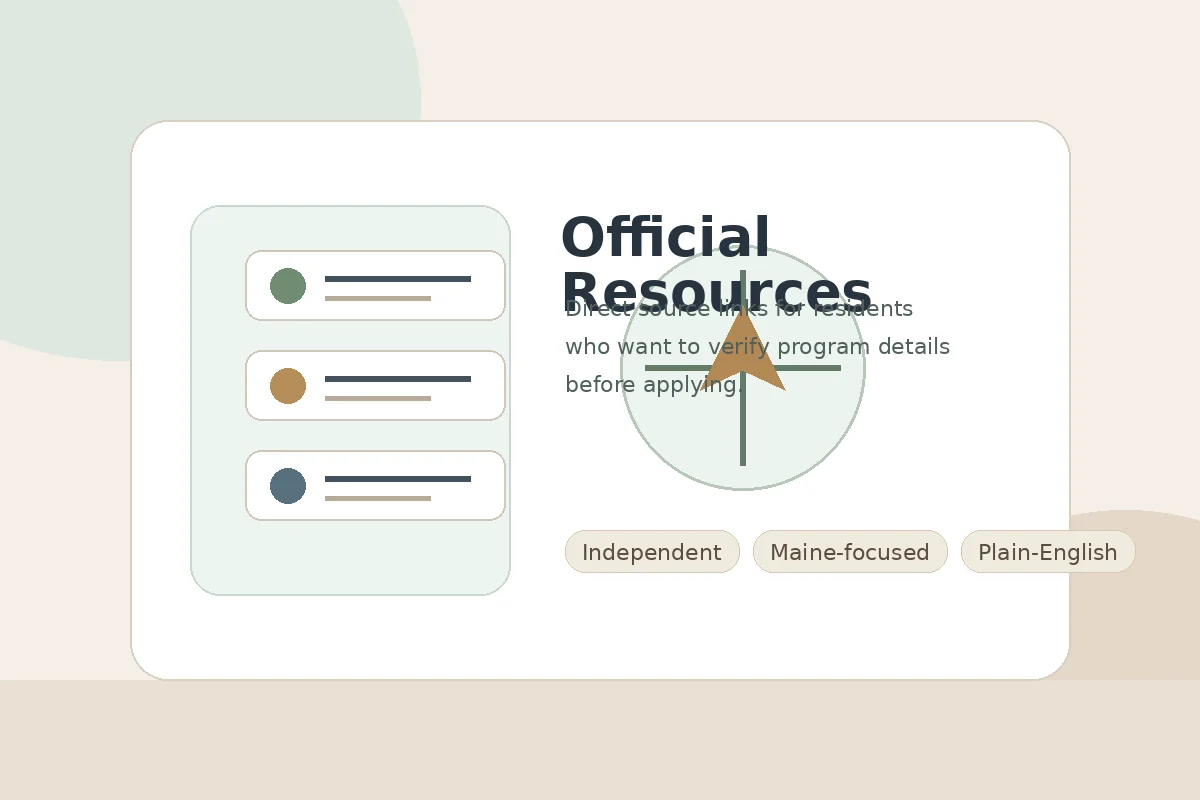 Illustration of official resource cards and a compass